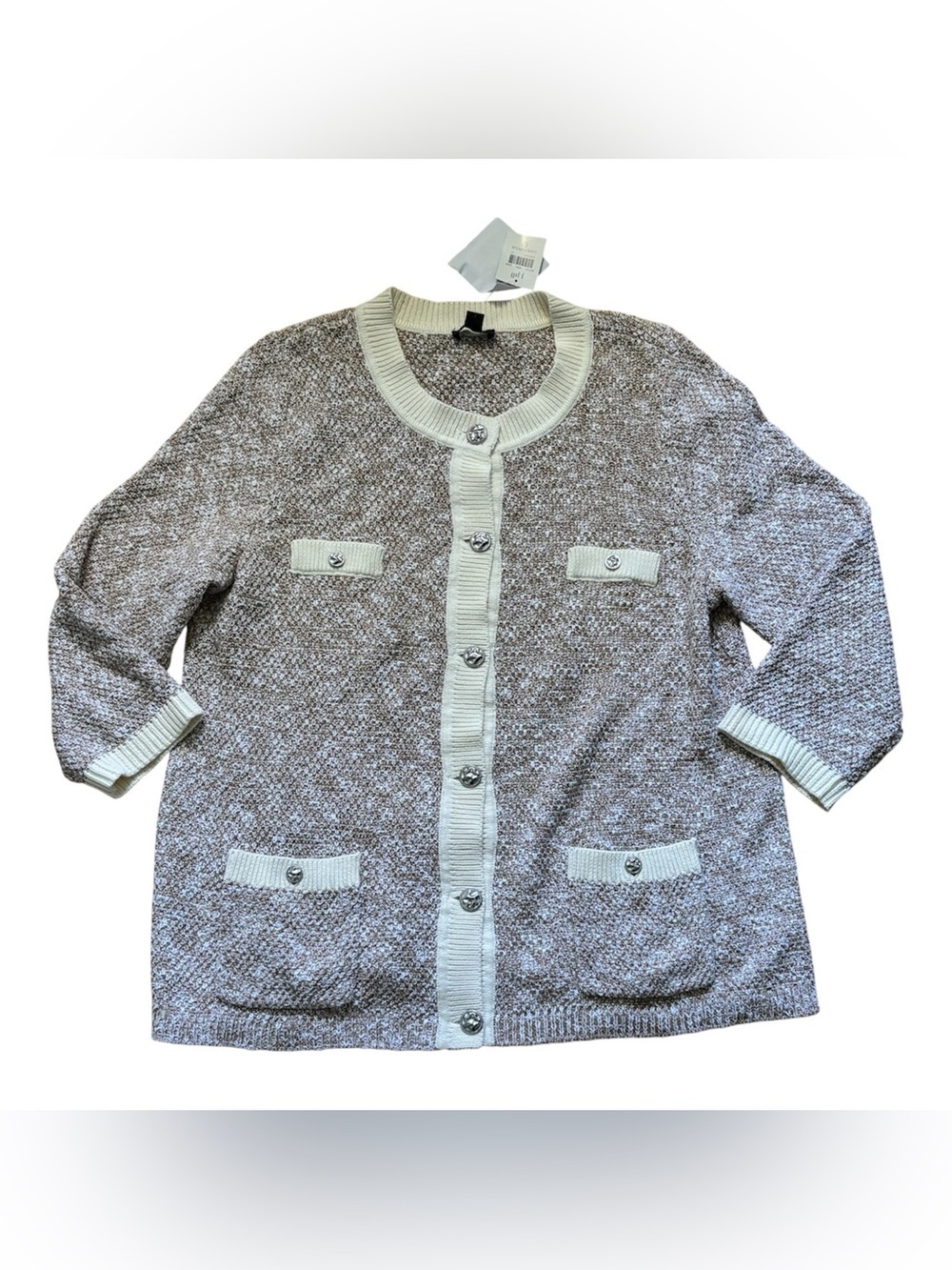 J. Jill Cardigan Sweater Jacket Tan Brown Womens Size Large New With Tag